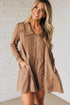 Lace Trim Peter Pan Collar Button Front Mini Dress